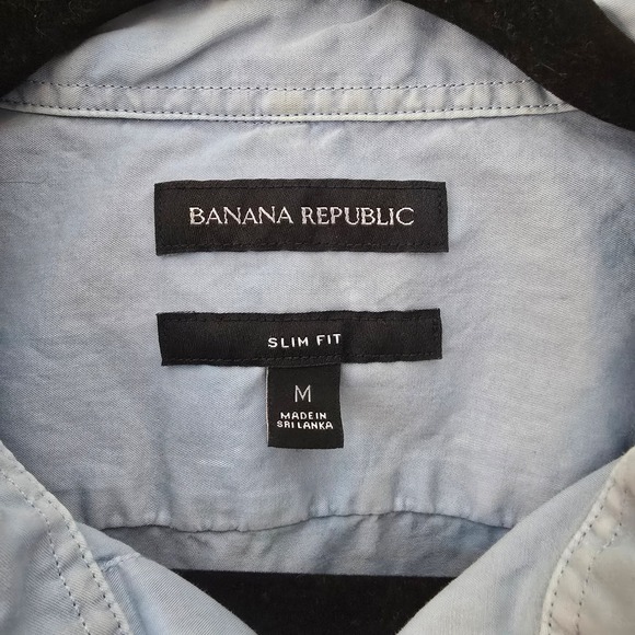 Banana Republic Mens Slim Fit Light Blue Button Down Shirt Size Medium - Picture 2 of 7